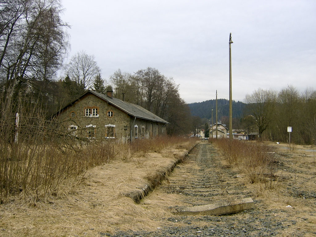 Bahnhofsgelände und Lokschuppen Warmensteinach